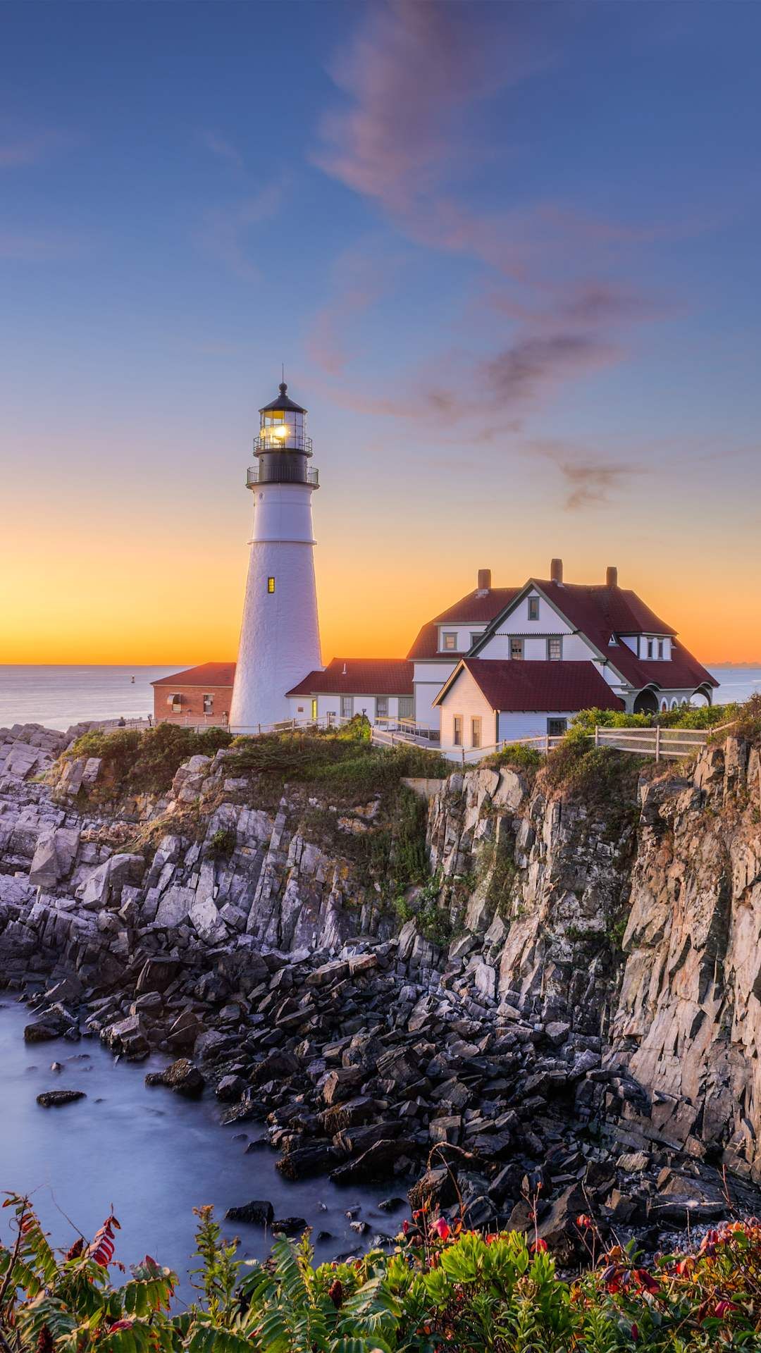 A lighthouse in New England Maine