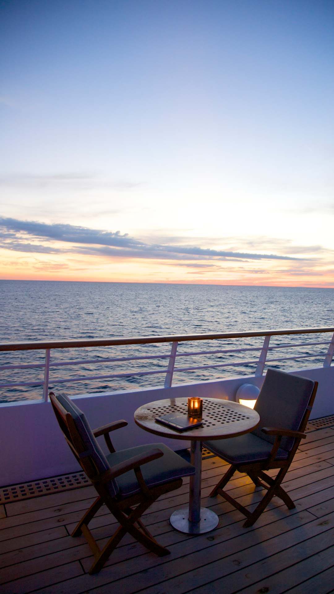 sunset onboard overlooking the ocean