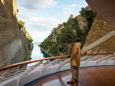 Explore destinations most travelers never see — yachting harbors, historic city centers and scenic waterways like the Corinth Canal — on a yacht with fewer than 350 guests.